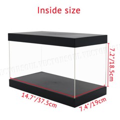 US Big Acrylic Display Box Perspex Case 14.7″ L Plastic Dustproof Self-Install