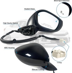 Right Passenger Mirror 2022-2025 Honda Civic 7-Pin Crystal Black 2026