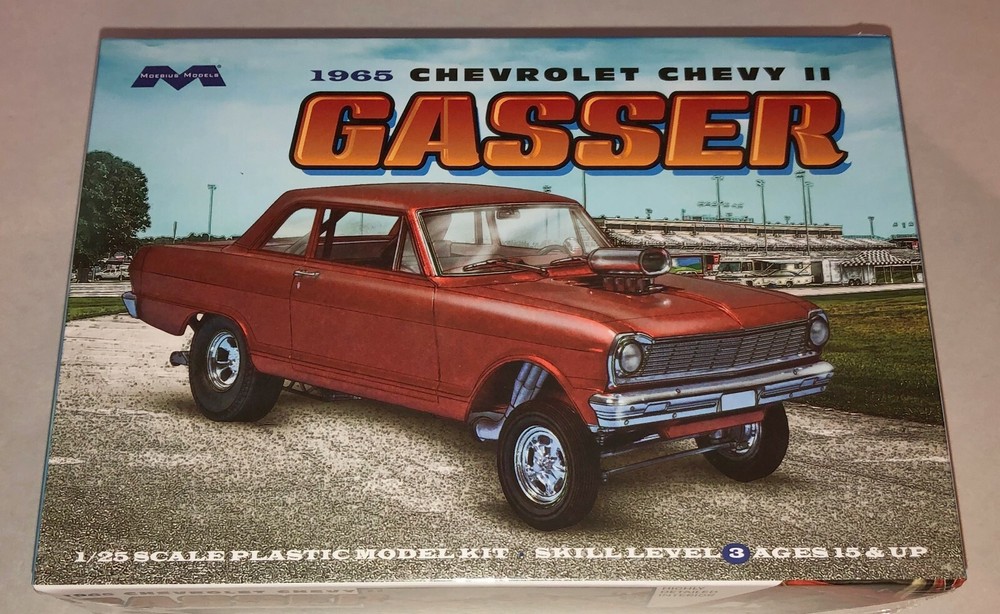 Moebius 1965 Chevrolet Chevy II Gasser Drag Car 1:25 scale model car kit 2324