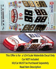 NASCAR DECAL #88 RED BARON PIZZA 1988 OLDSMOBILE BUDDY BAKER 1/24 POWERSLIDE 138