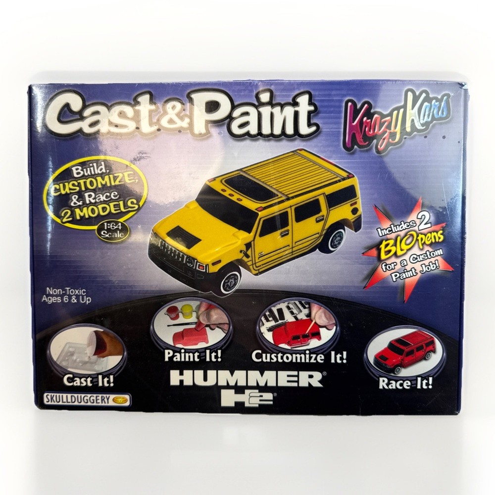 Skullduggery Krazy Kars Cast & Paint Hummer H2 1/64 Scale 2 Model Kits in One