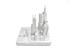 Chicago City Skyline Landmark 3D Model Matte White 4 1/2 Inches 1025