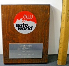 Vintage Trophy 1980 auto world Model Contest 1st Place Van Division