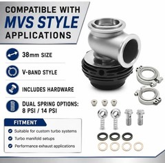 38mm External Black Turbo Wastegate Valve Pressure Relief Turbo Kit Compatible