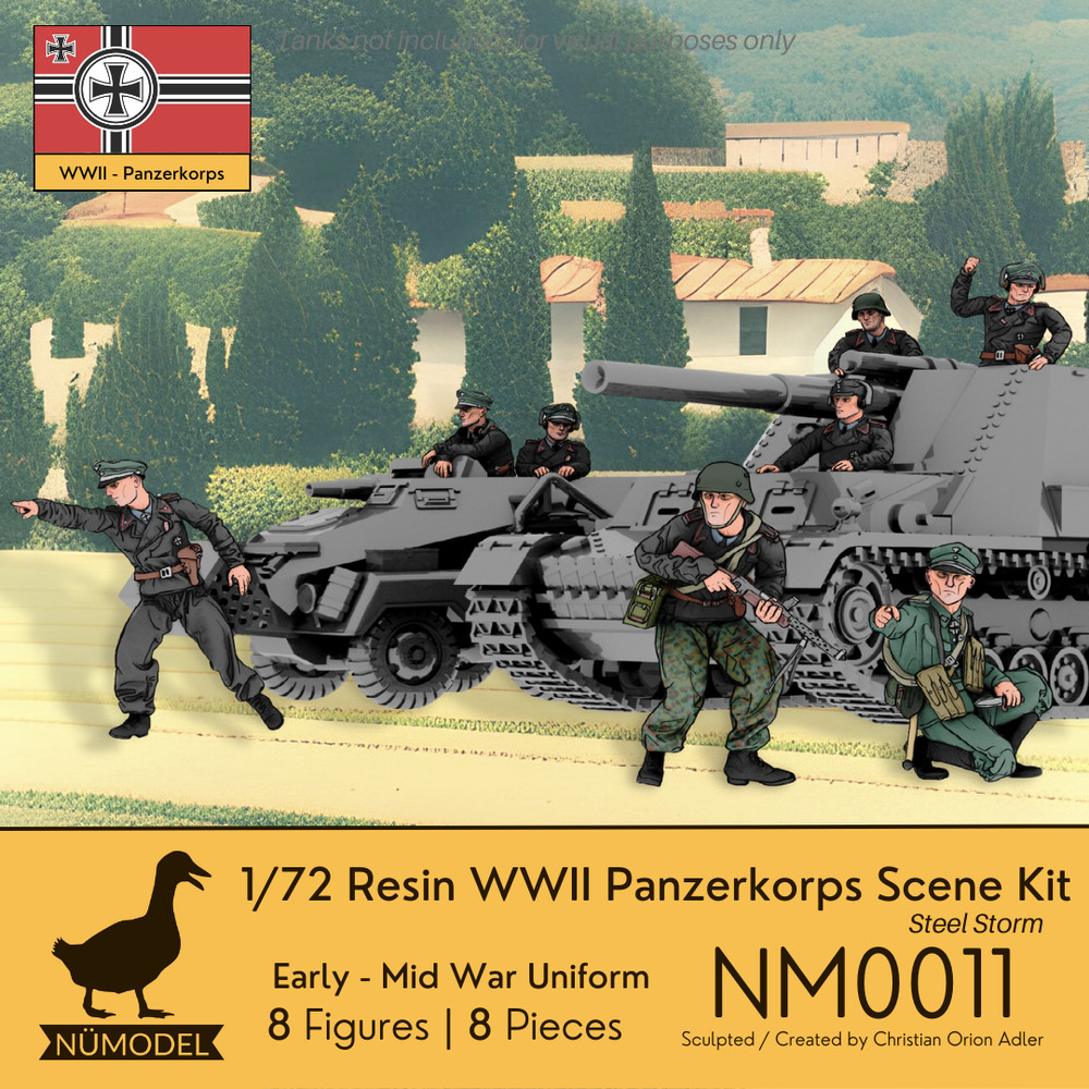 NUMODEL NM0011 | 1/72 Resin WWII Panzerkorps Scene Kit “Steel Storm” | 8pc