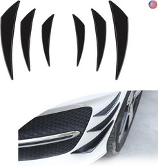 6 PCS Car Spoiler Canards Kit, Self-Adhesive Front Bumper Lip Splitter,