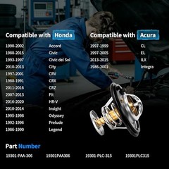 Engine Coolant Thermostat for Honda Acura 19301-PAA-306 19301-PLC-315 | Fit
