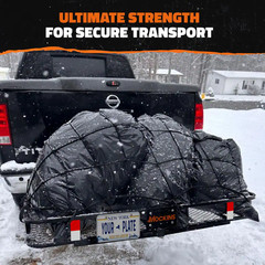 60 In. X 24 In.X 6 In. Folding Tow Hitch Mount Cargo Carrier W/ 25 Cu. Ft. Black