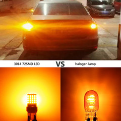 7443 Amber LED Turn Signal Light Bulbs, Super Bright 3014 72-SMD T20 7440 7444 L