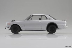AOSHIMA 1/24 KPGC10 Skyline HT 2000GT-R 1970 Silver Pre-Colored Model Kit