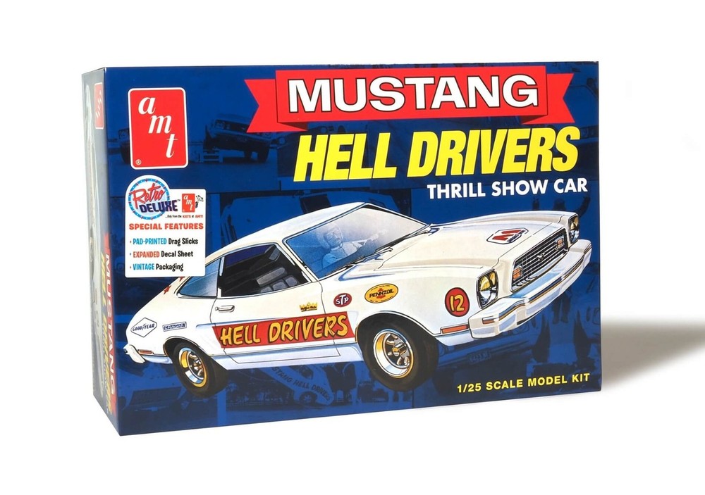 AMT 1/25 1977 Ford Mustang Hell Drivers Model Kit 351 V8 Pro Stock AMT1475