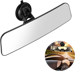 Car Rear View Mirror with Suction Cup, anti Glare Wide Angle HD Auto inside Rear