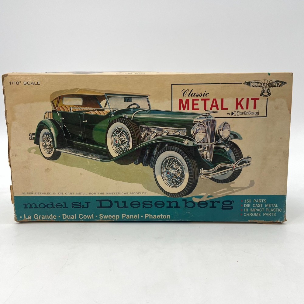 Hubley Model SJ Duesenberg Classic Unassembled Metal Car Kit 1/18 Scale #4864
