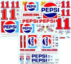 Powerslide 245 #11 Pepsi Challenger 1983 Darrell Waltrip 1/24 Nascar decal
