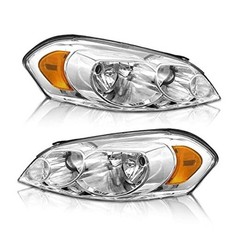 Headlight sembly OE Replacement A-Chrome Housing Amber Reflector Clear Lens