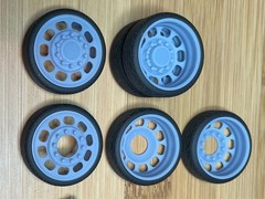 1:25-1:24 Scale Resin 24″ Milled Slot Dually Tires With Brakes