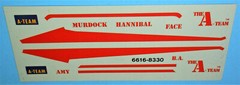 Vintage – DECAL SHEET for 1983 AMT – Chevy Van “A-TEAM” Model Kit 1/25