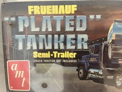 AMT Fruehauf Sunoco PLATED TANKER Semi-Trailer 1/25 Scale Model Kit (NIB)