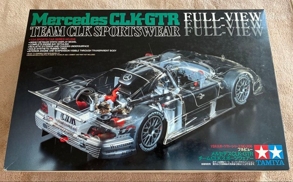 Tamiya 1/24 Mercedes CLK-GTR Full View Team CLK Sportswear 24206 Unbuilt Kit JP