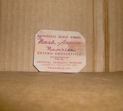 National Products 1950 Nash Rambler CONVERTIBLE promo model insert “PLUG” Type B