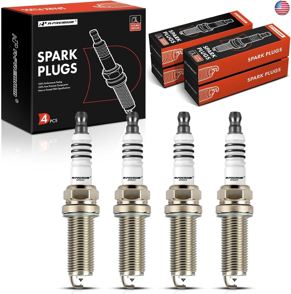 A-Premium Double Iridium Spark Plugs Compatible with Subaru Impreza 2017-2020,