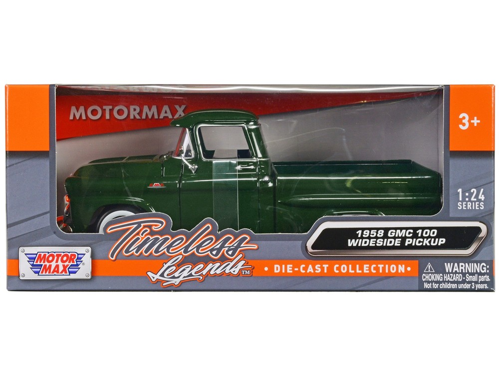 Motormax 79385GRN 1/24 1958 GMC 100 Wideside Pickup Truck Green