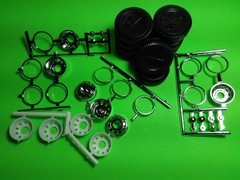 DD White Freightliner 1/25 AMT 10 Tire Set Chrome Rim Wheel Tractor Semi Truck