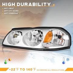 Headlights OE Replacement 1-Clear Lens I Chrome Housing I Amber Reflector