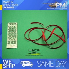USCP 24A016 1/24 Racing Seatbelts PE set Red Upgrade accessories kit