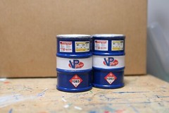 1/18 Scale Fuel Barrels (2)  Shop Garage Diorama items from Austin’s Garage