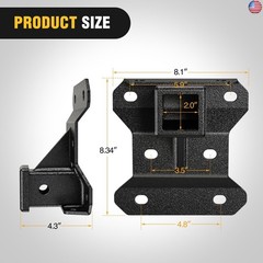 Nilight 2 Inch Rear Bumper Tow Trailer Hitch Receiver Kit Compatible for