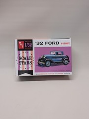 AMT 1181 ’32 Ford V-8 Coupe Model Kit Scale Stars 1:32 Open Box Sealed Parts