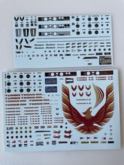 1980 Pontiac Trans Am Turbo (Red/Orange/Yellow) 1/25 Scale Model Decals