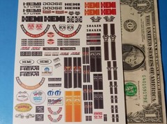 WATER SLIDE DECALS White Background 1:24 NASCAR MIGHTY MOPAR DODGE CHARGER HEMI