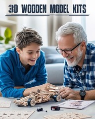 ROKR 3D Wooden Puzzle F1 Racing Car Model Kit for Adults & Teens