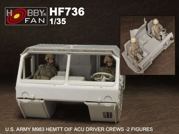 Hobby Fan 1/35 HF-736 US Army M983 HEMTT OIF ACU Driver Crew – 2 Figures