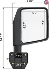 Side Mirrors for Half Door Tubular Door Side View Mirror Reflection Mirrors Fit