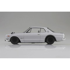 Aoshima 06589 1/24 KPGC10 Skyline HT 2000GT-R 1970 Silver Model Car