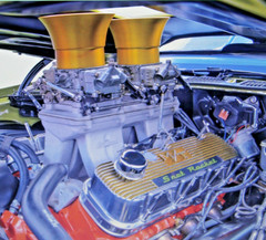 PRO STREET ENGINE (396 CHEV/2 (4) BAR CARBS, HI RISE INTAKE ,LONG TUBE HEADERS