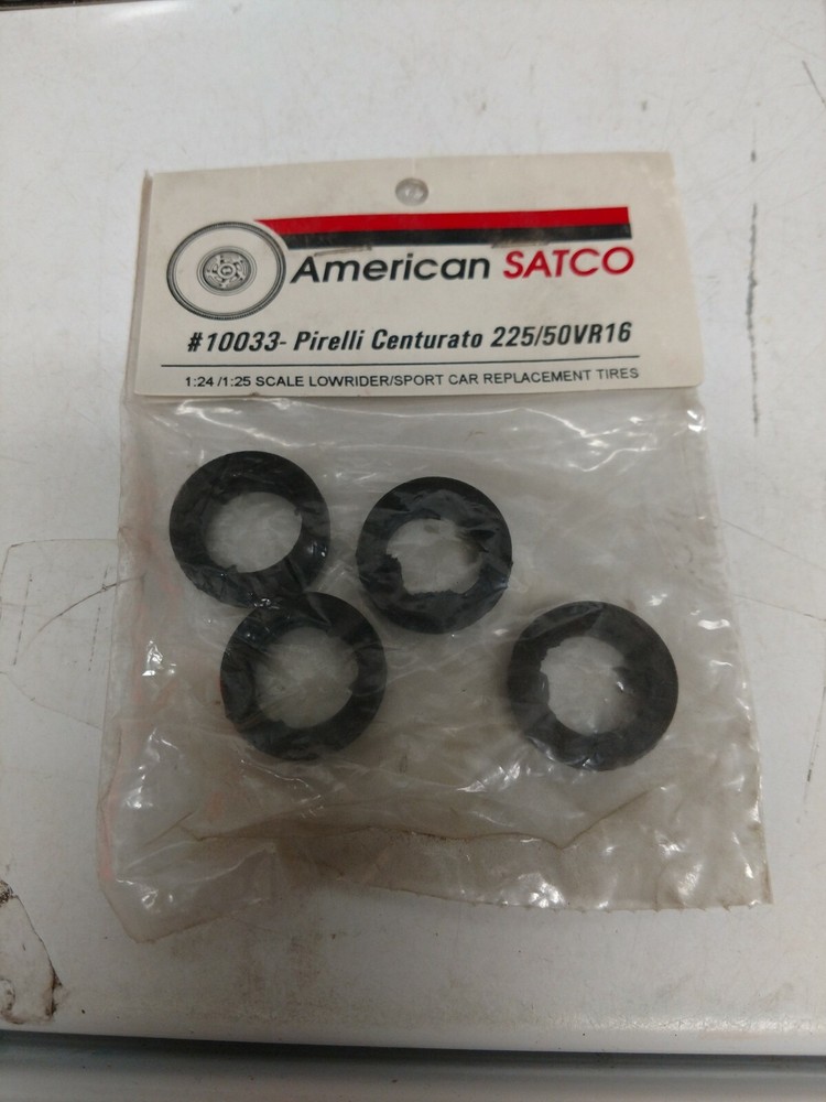 American Satco 1/24th scale Pirelli Centurato 225/50VR16 rubber model car tires