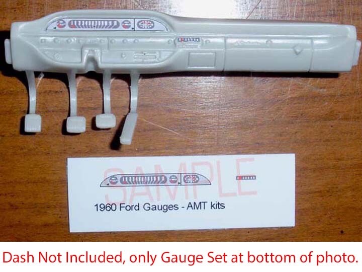 1960 FORD STARLINER GAUGE FACES for 1/25 scale AMT kits—PLEASE READ DESCRIPTION