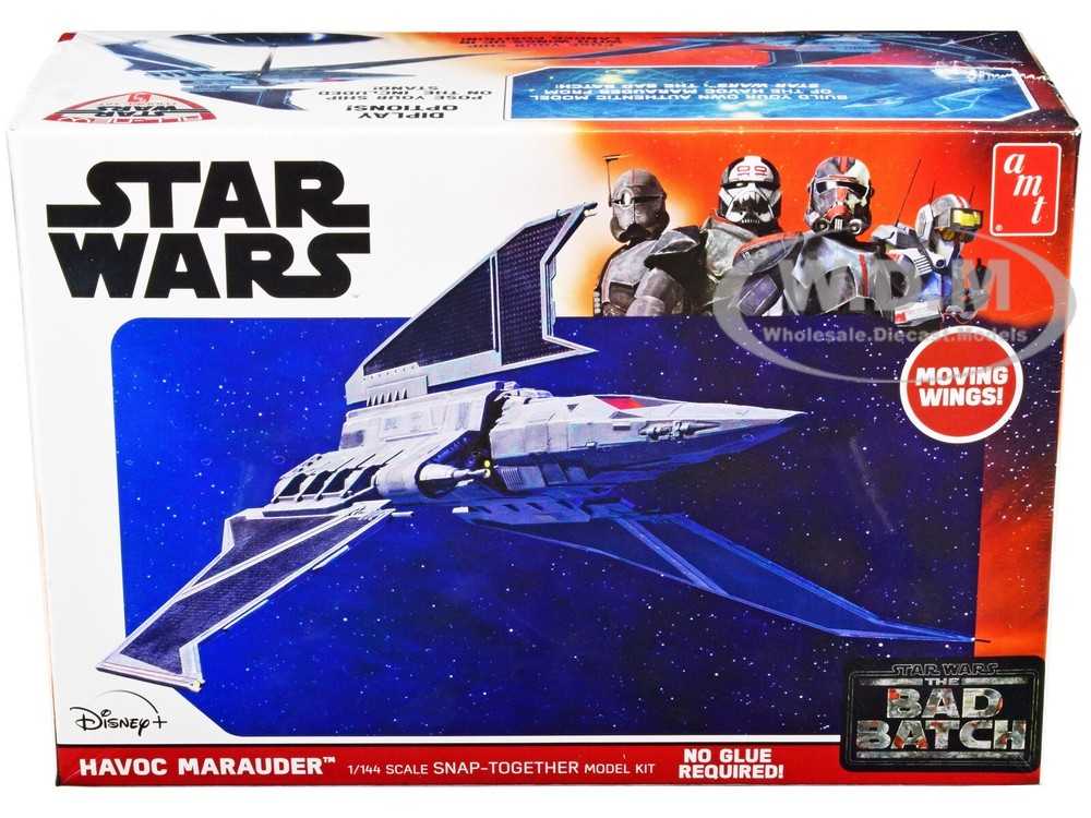 SKILL 2 SNAP MODEL KIT HAVOC MARAUDER SPACE SHIP “STAR WARS” 1/144 AMT AMT1348