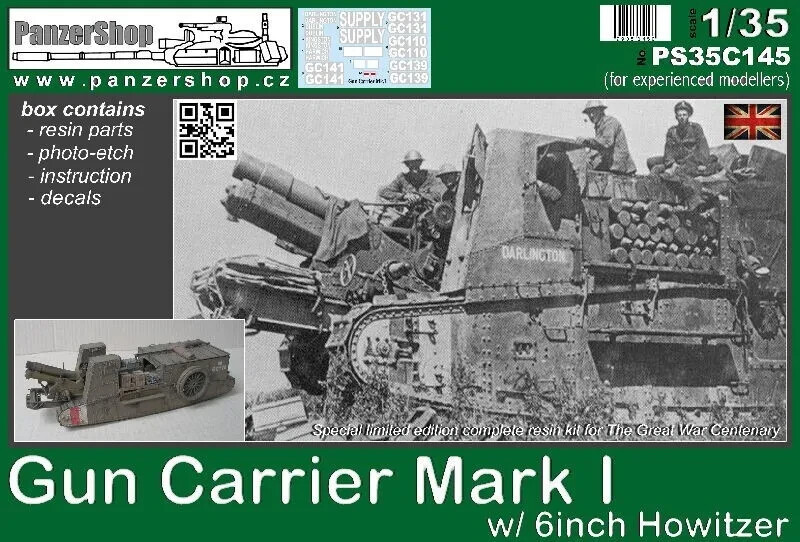 Gun Carrier Mk.I w/6inch Howitzer 1/35 PanzerShop PS35C145 WWI British Army