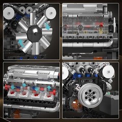 Interactive V8 Engine Model – DIY Building Kit with Moving Parts for Ages 14+
