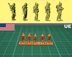 1/144 WWII Walking USA soldiers (fine detail) Resin kit (#USA375E)