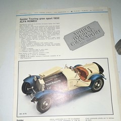 Pocher Alfa Romeo Spider Touring Gran Sport 1932 PreBuilt Model Car INCOMPLETE