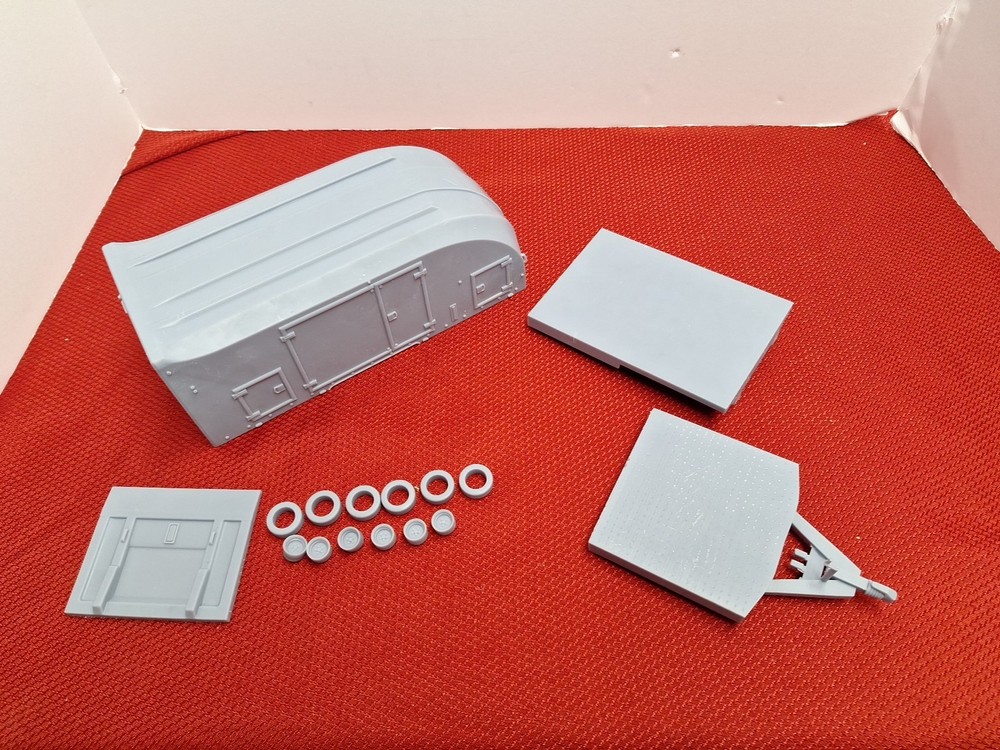 ABS Type Resin 3D Printed Car Enclosed Transport Tri-axel Trailer Kit