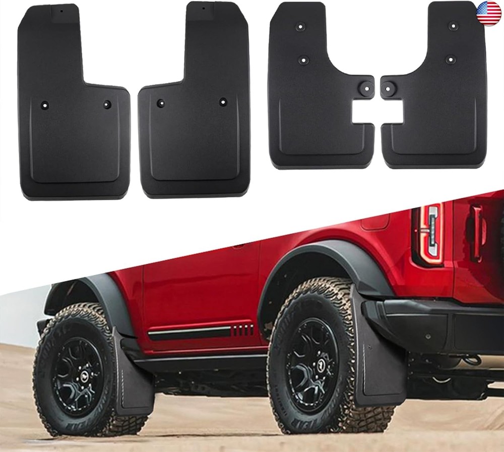 Mud Flaps for Ford Bronco Accessories 2021 2022 2023 2024 2025 2/4-Door, Splash