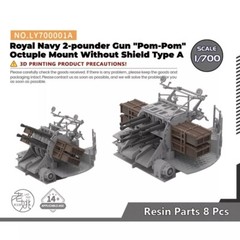 Detail Up LY001A 1/700 Royal Navy 2-pounder Gun “Pom-Pom” Octuple Mount Type A