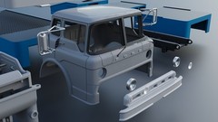 ABS-LIKE RESIN 3D PRINTED 1/18 1972 FORD C-700 RAMP TRUCK FULL KIT HAULER
